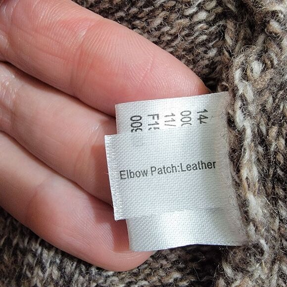 Jos A Bank Wool Blend V-neck Shawl Collar Grandpa Cardigan Suede Elbow Patches L - Picture 5 of 16